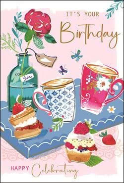 Tea and Scones Birthday Card