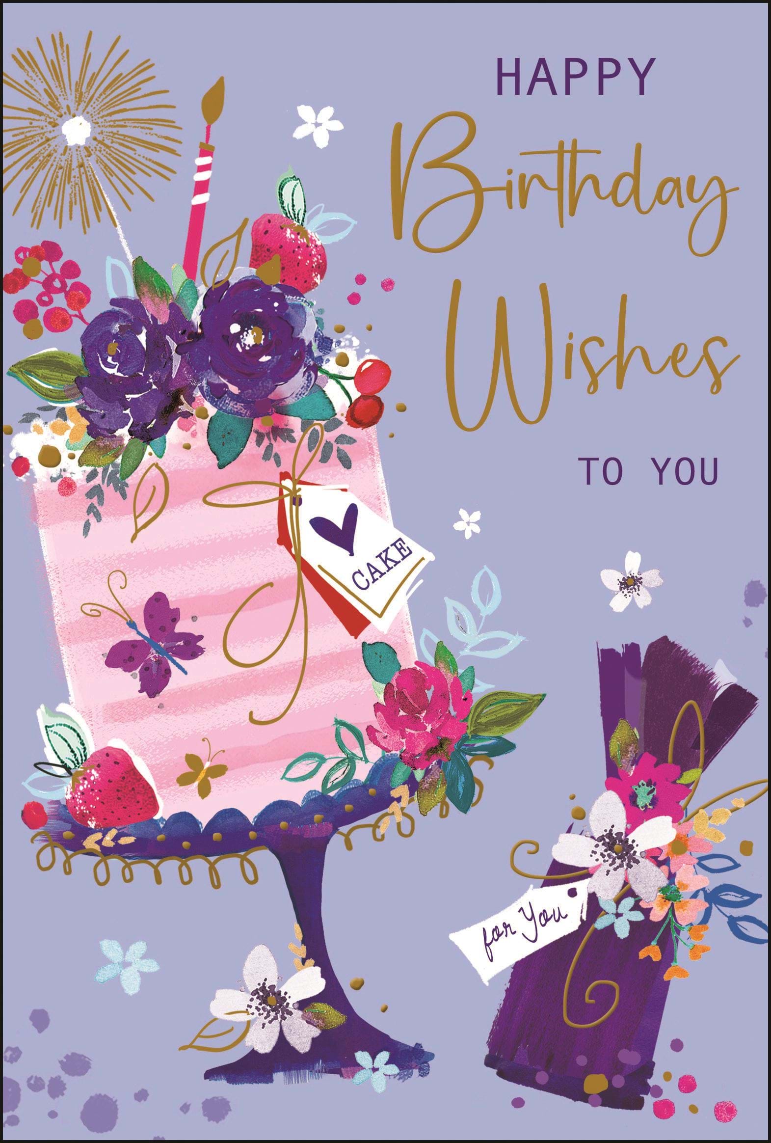 Floral Cake Birthday Card