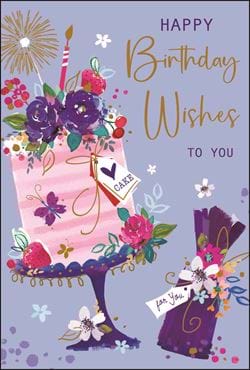Floral Cake Birthday Card