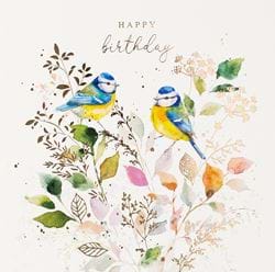 Blue Tits Birthday Card
