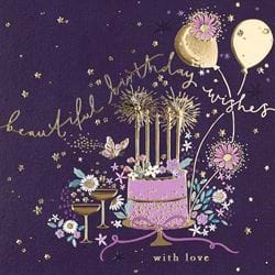 Cake and Balloons Birthday Card
