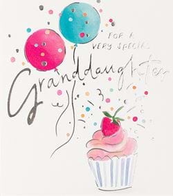 Strawberry Cupcake Granddaughter Birthday Card