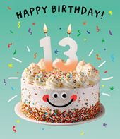 Cake 13th Birthday Card