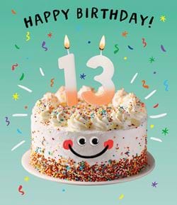 Cake 13th Birthday Card