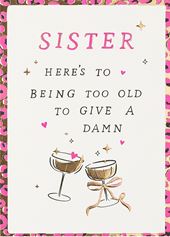 Too Old To Give A Damn Sister Birthday Card