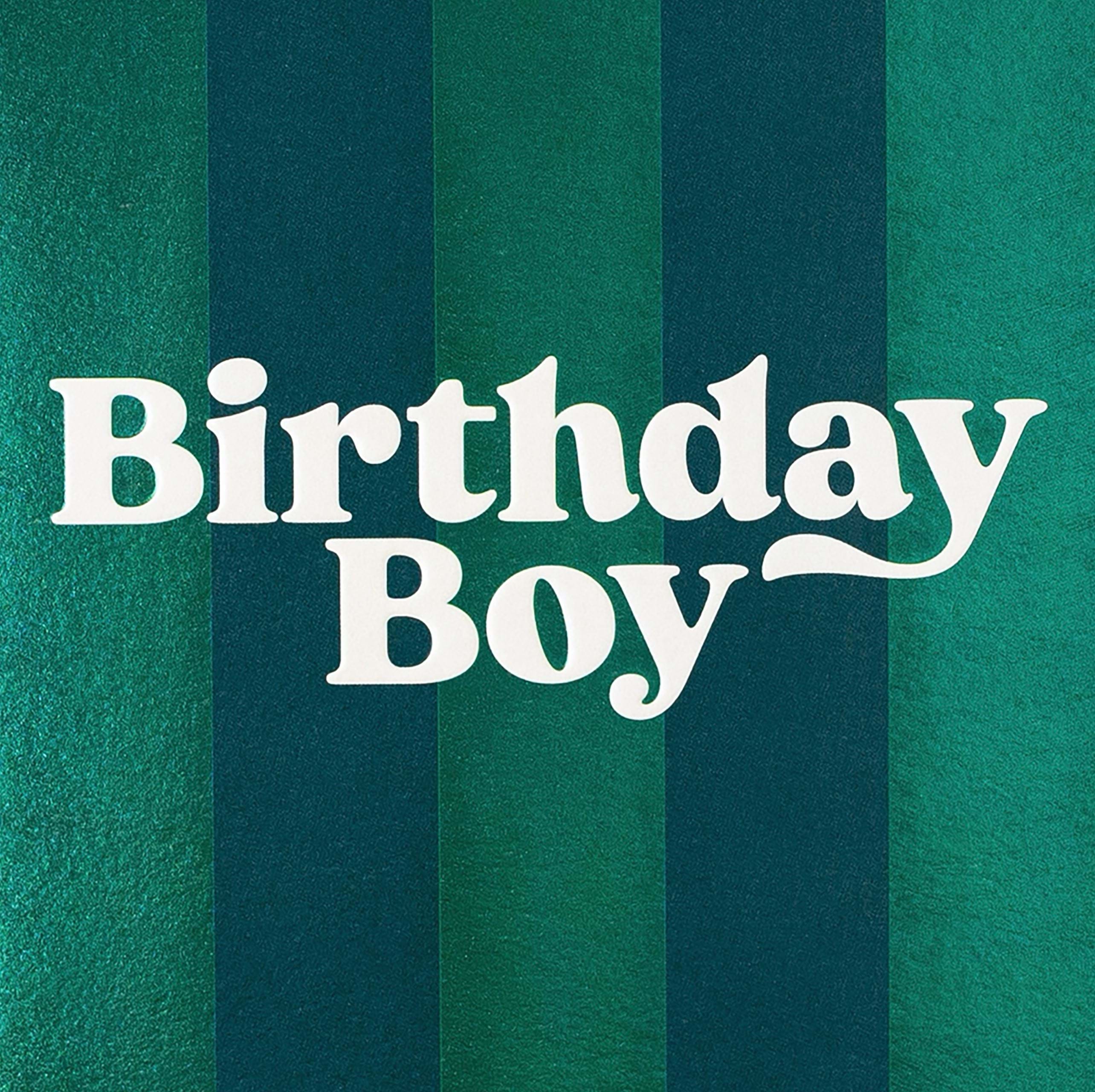 Green Stripes Birthday Boy Card