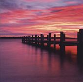 Sunset at the Pier Greeting Card