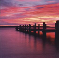 Sunset at the Pier Greeting Card