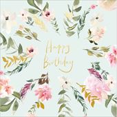 Florals and Leaves Birthday Card