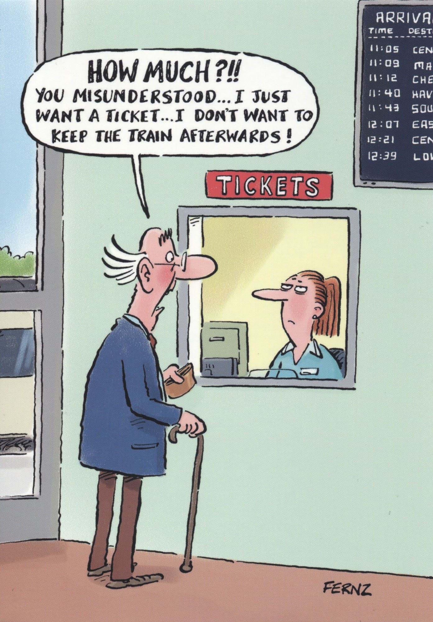 Train Prices Funny Birthday Card