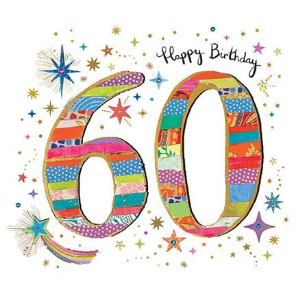 Colourful 60th Birthday Card