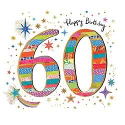 Colourful 60th Birthday Card