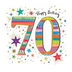 Colourful 70th Birthday Card