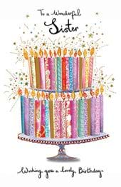 Candle Cake Sister Birthday Card