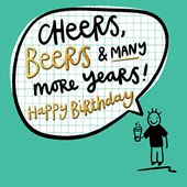 Cheers, Beers & Many More Years Birthday Card
