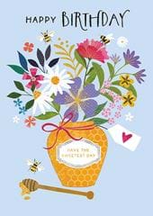 Floral Honey Birthday Card