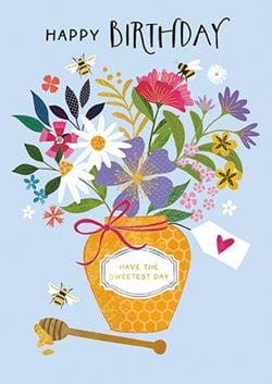 Floral Honey Birthday Card
