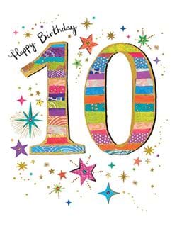 Colourful 10th Birthday Card