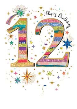 Colourful 12th Birthday Card