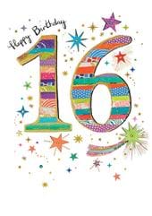 Colourful 16th Birthday Card