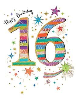 Colourful 16th Birthday Card