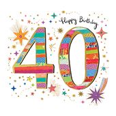 Colourful 40th Birthday Card