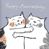 Cat Hugs Anniversary Card