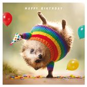 Party Hedgehog Birthday Card