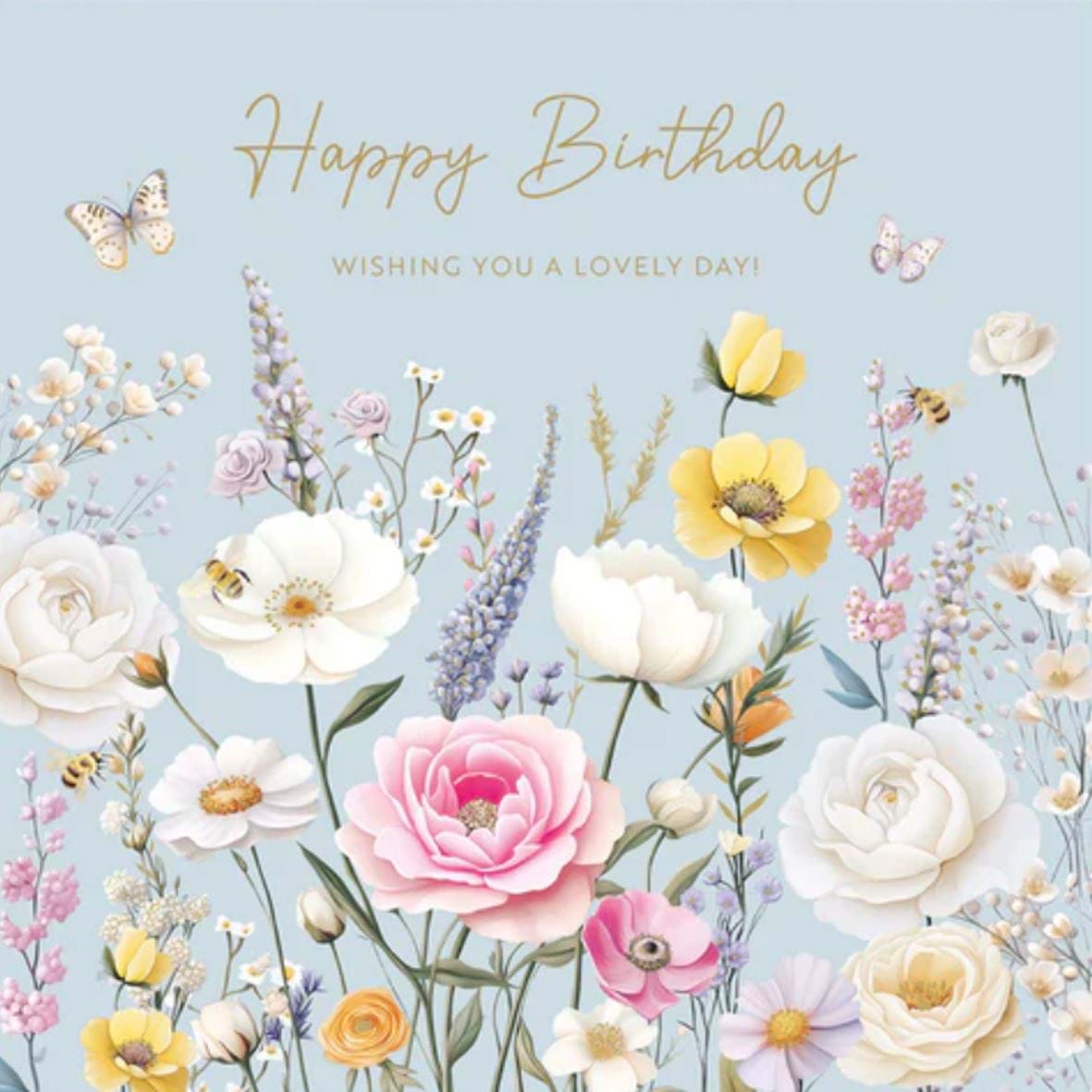 Floral Lovely Day Birthday Card