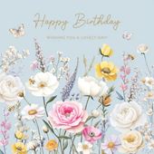 Floral Lovely Day Birthday Card