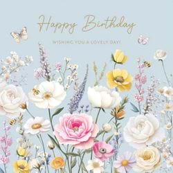 Floral Lovely Day Birthday Card