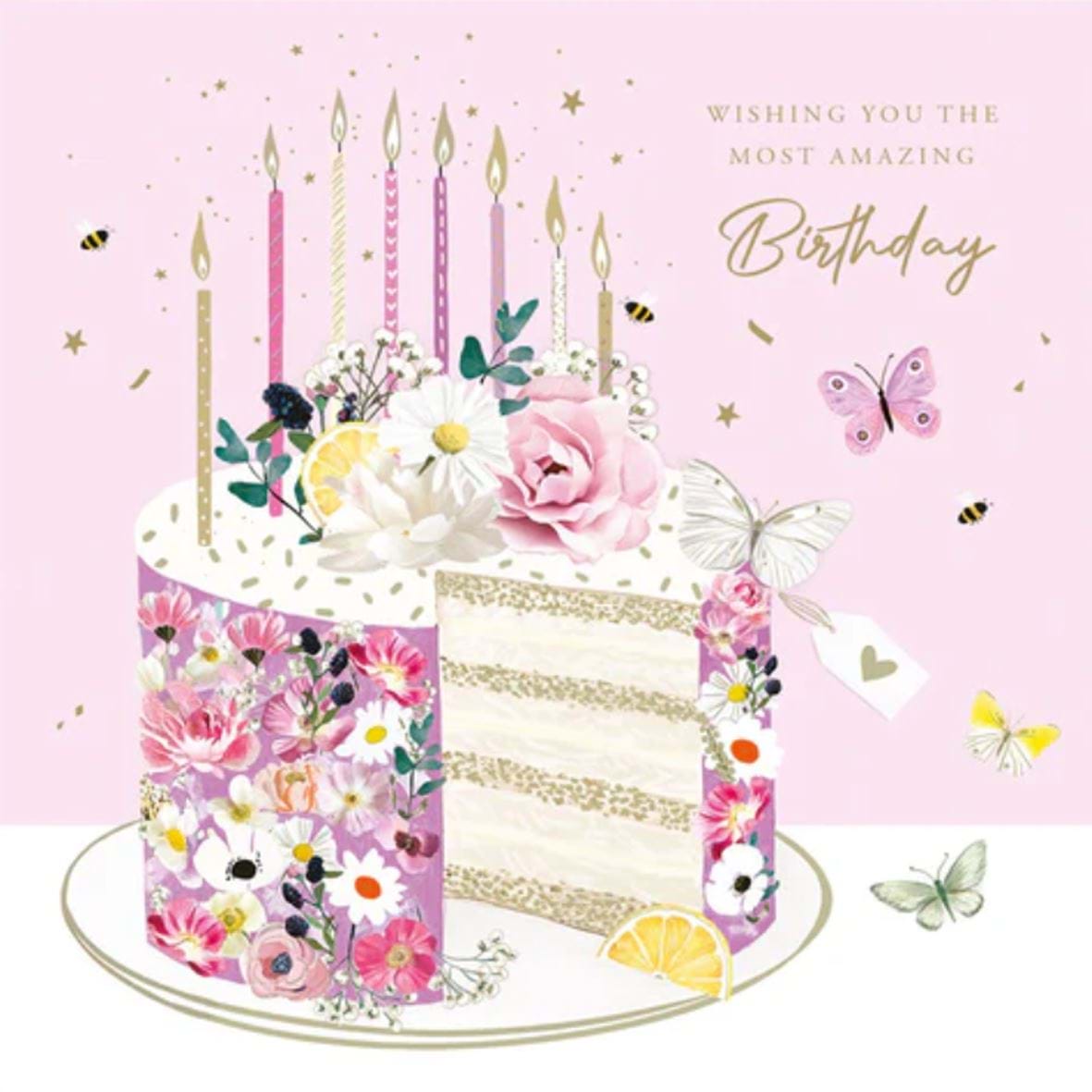Floral Cake Birthday Card