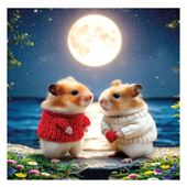Moonlight Hamsters Greeting Card