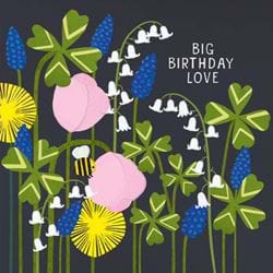 Spring Petals and Bee Birthday Card