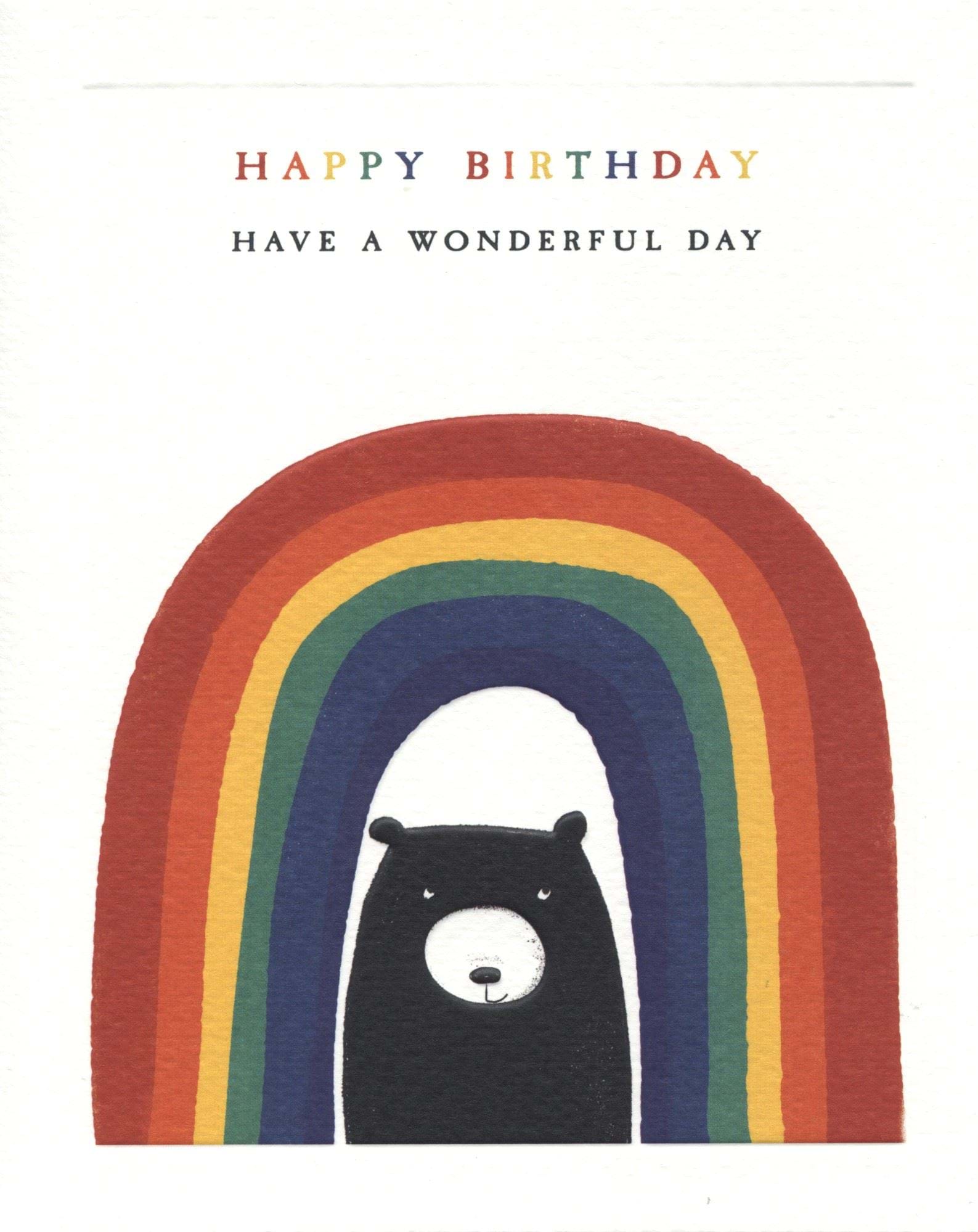 Rainbow Bear Birthday Card