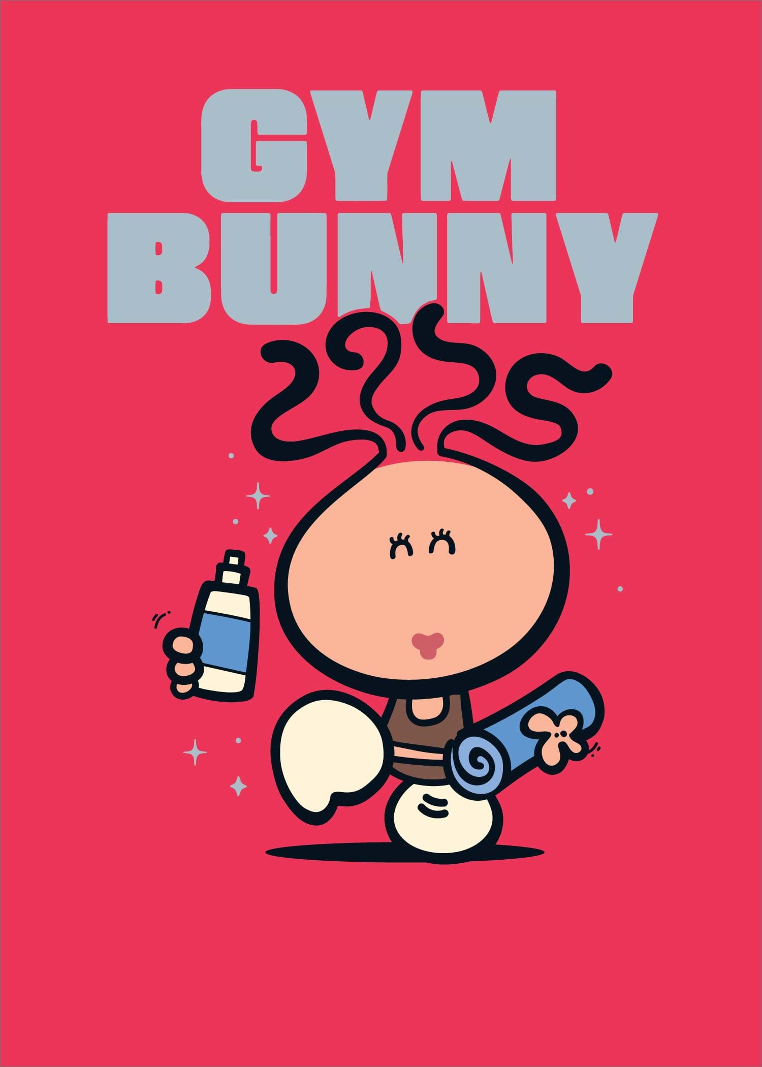 Gym Bunny Birthday Card
