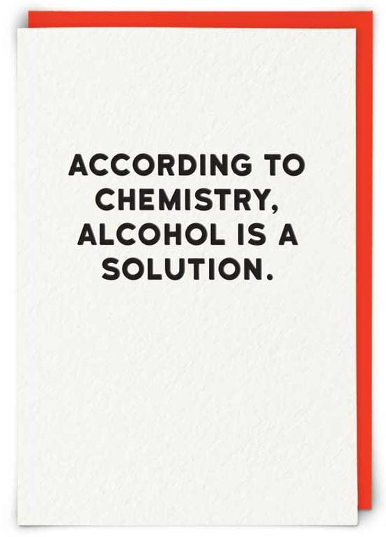 Alcohol is a Solution Birthday Card