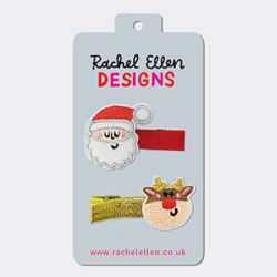 Hair Clips - Santa/Rudolph