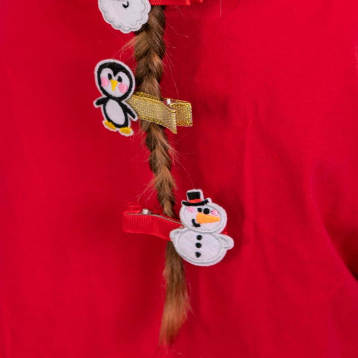 Hair Clips - Penguin/snowman