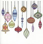 Colourful Baubles Christmas Card