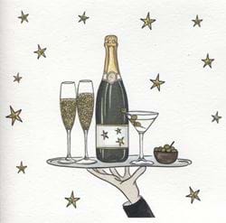 Champagne and Olives Christmas Card