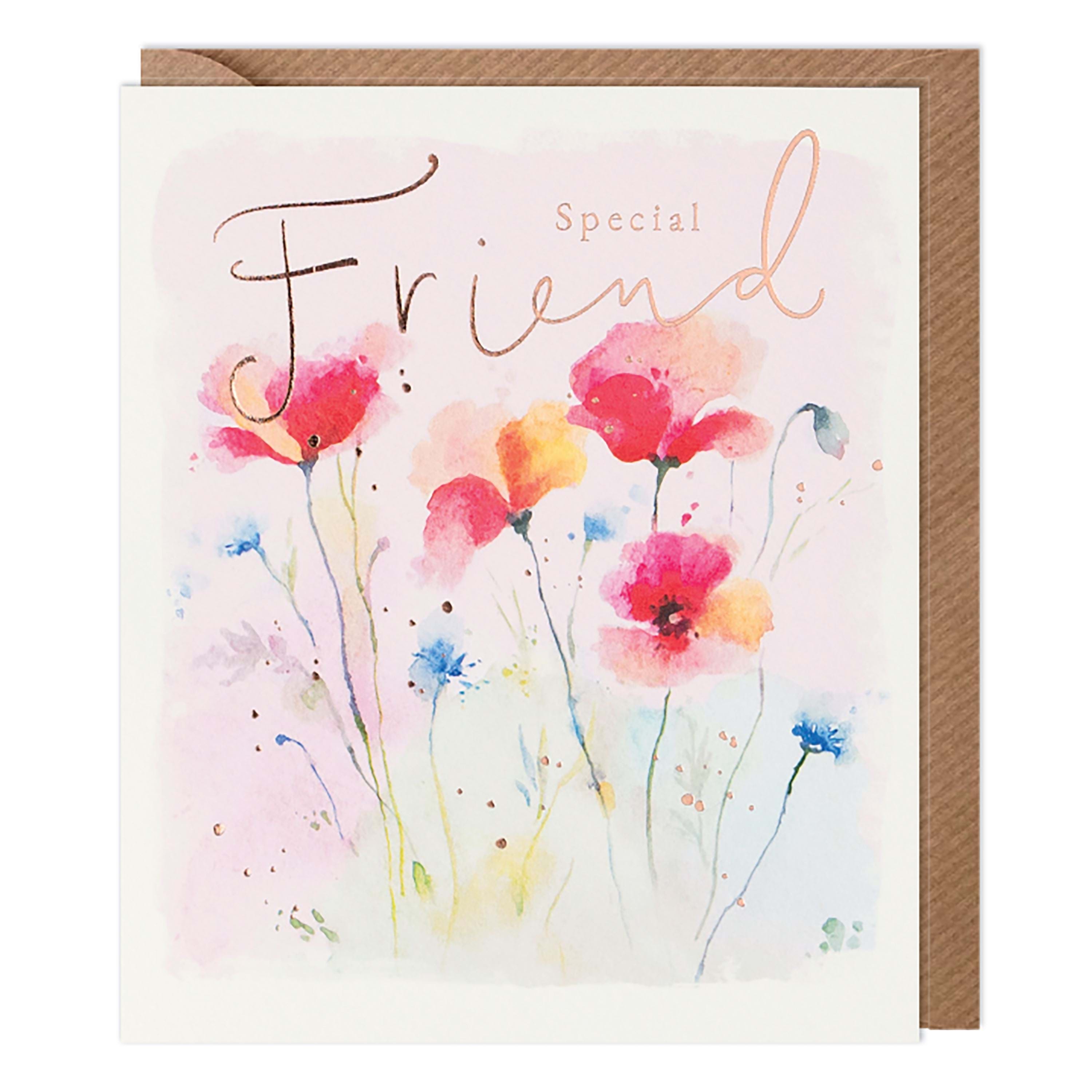 Poppies Special Friend Birthday Card