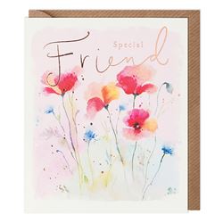 Poppies Special Friend Birthday Card