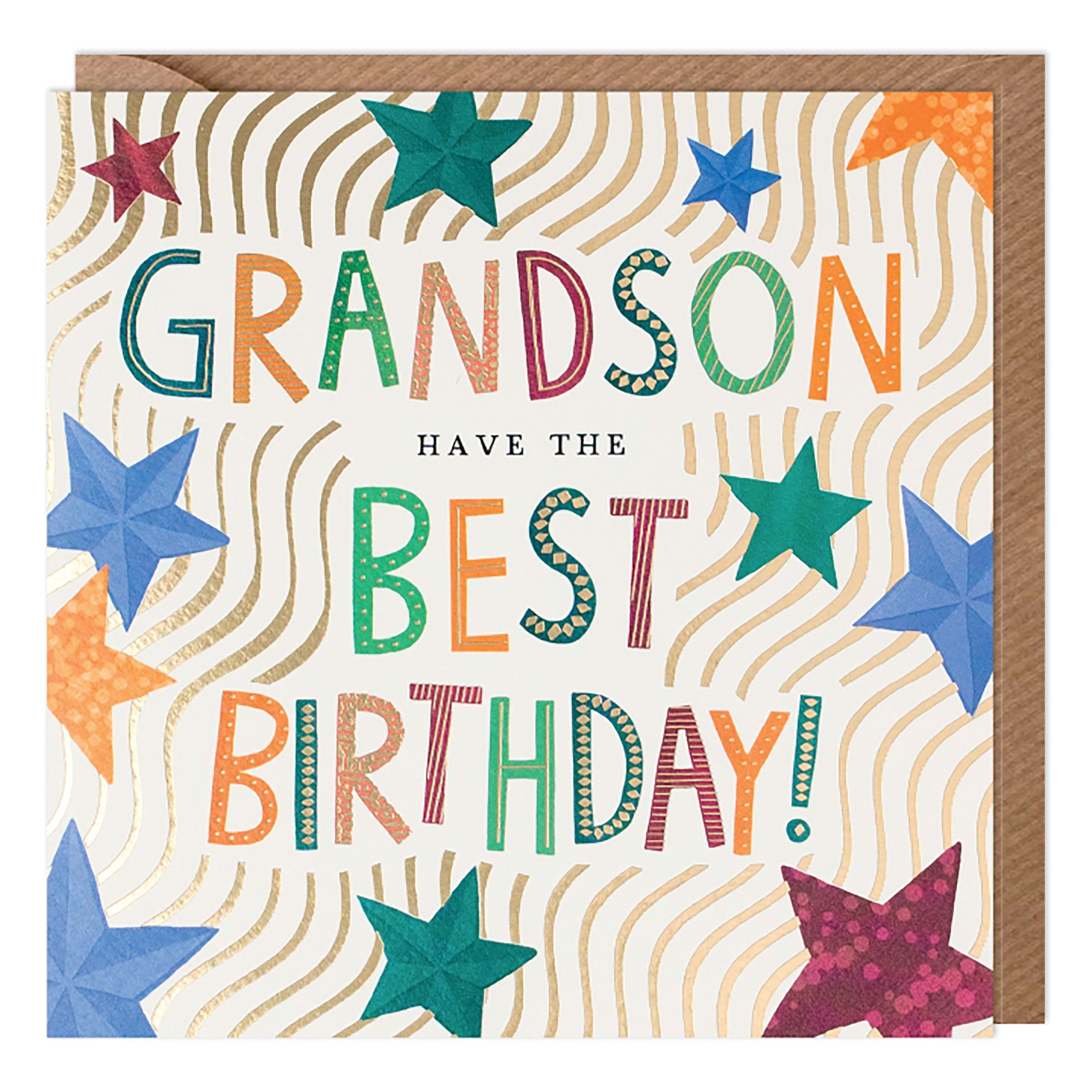 Stars Grandson Birthday Card