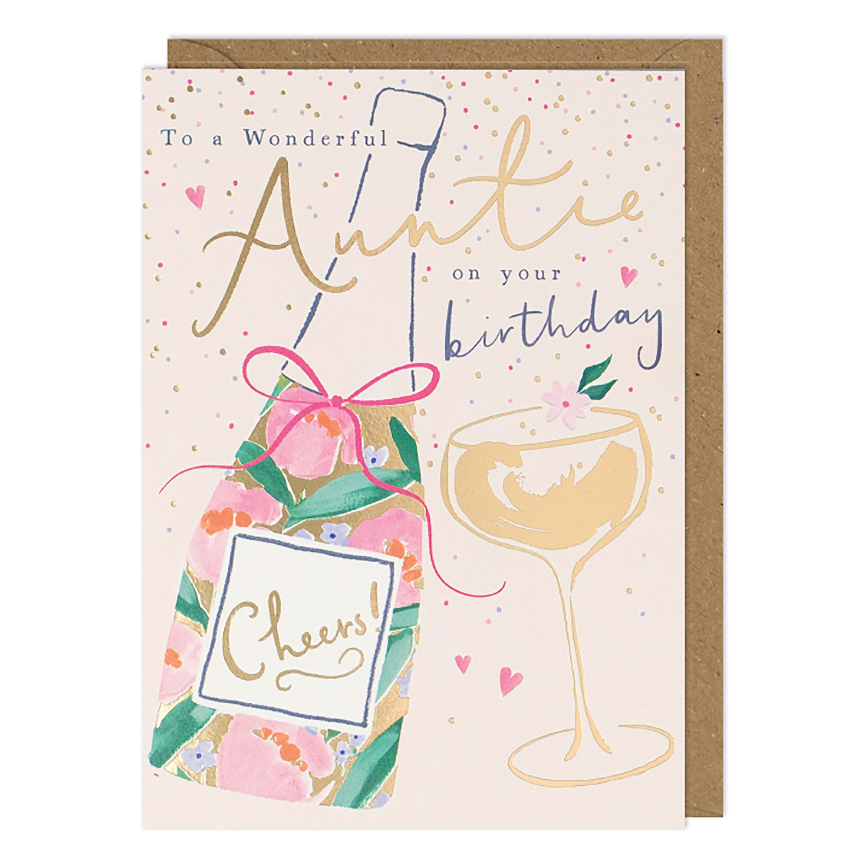 Cheers Auntie Birthday Card