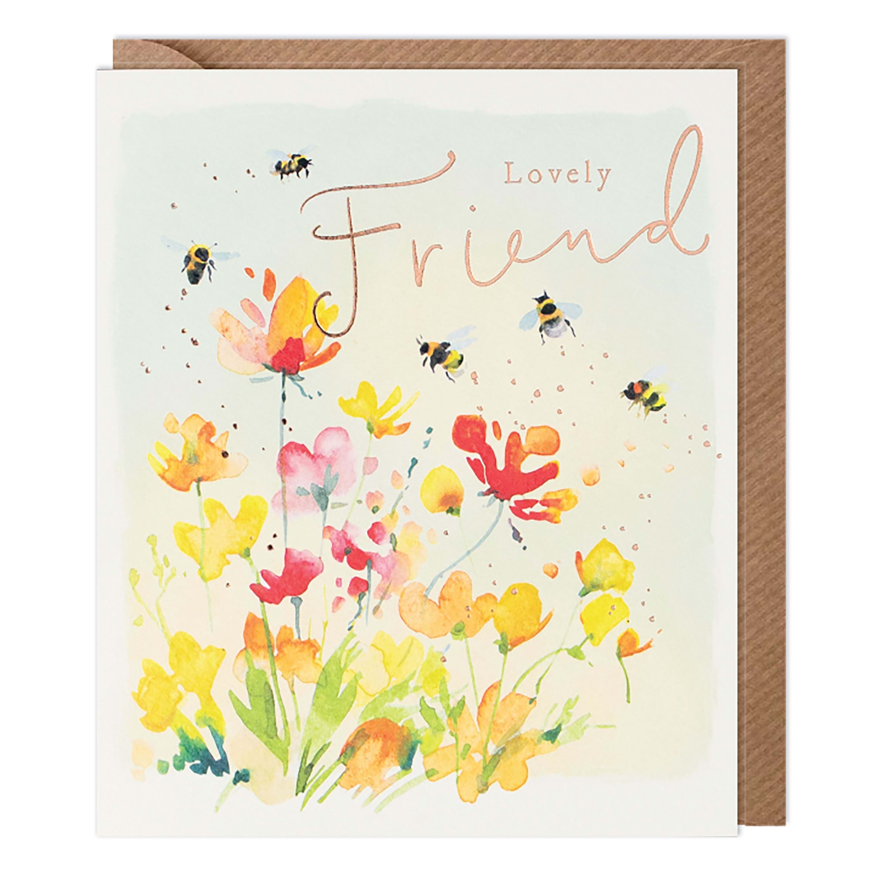 Bees Lovely Friend Birthday Card