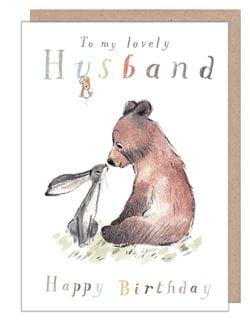 Bear and The Hare Husband Birthday Card