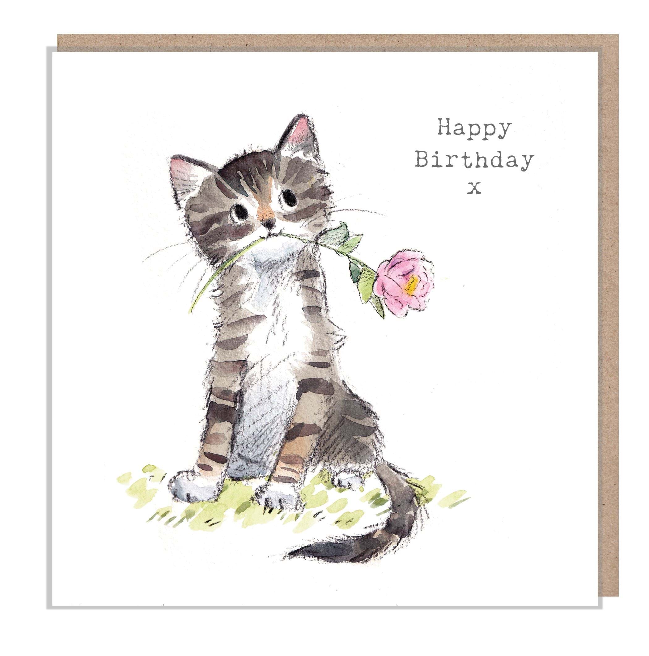 Tabby Cat Birthday Card
