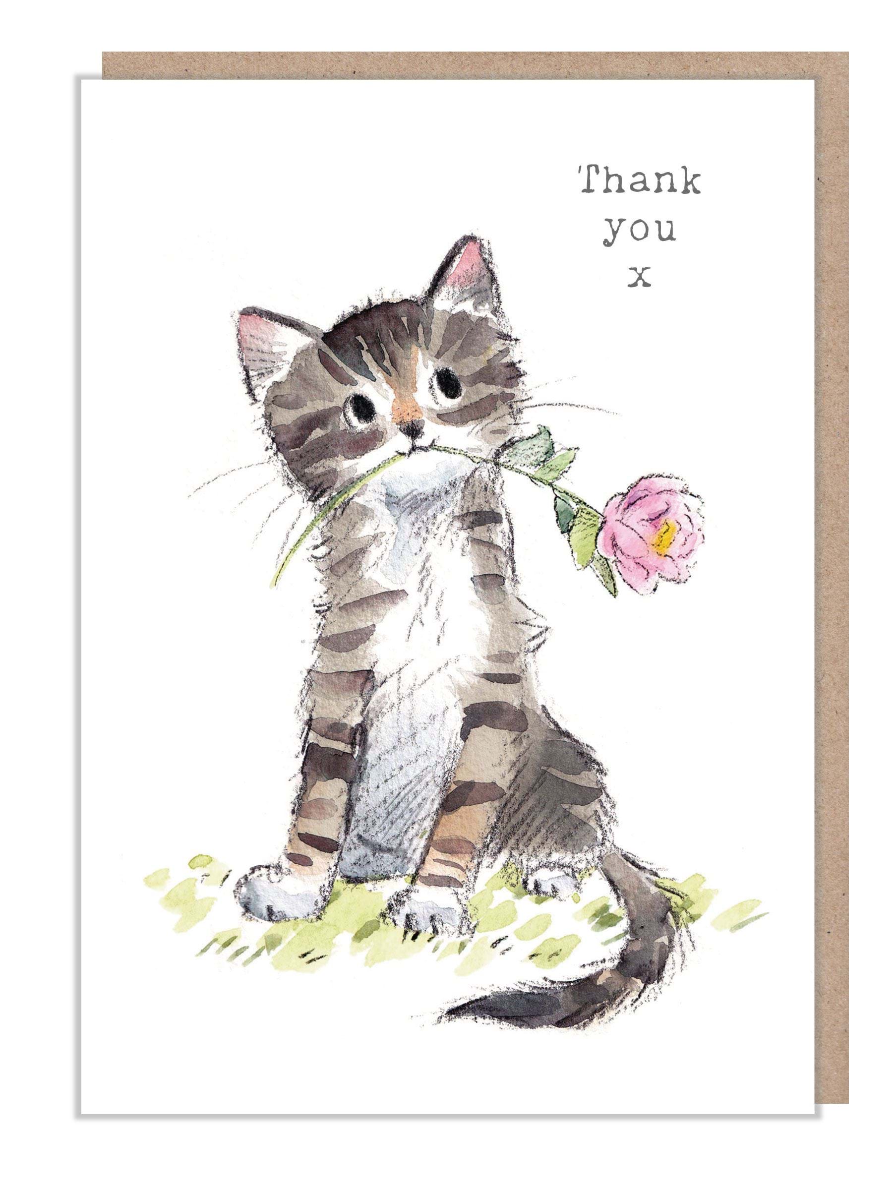 Tabby Cat Thank You Card
