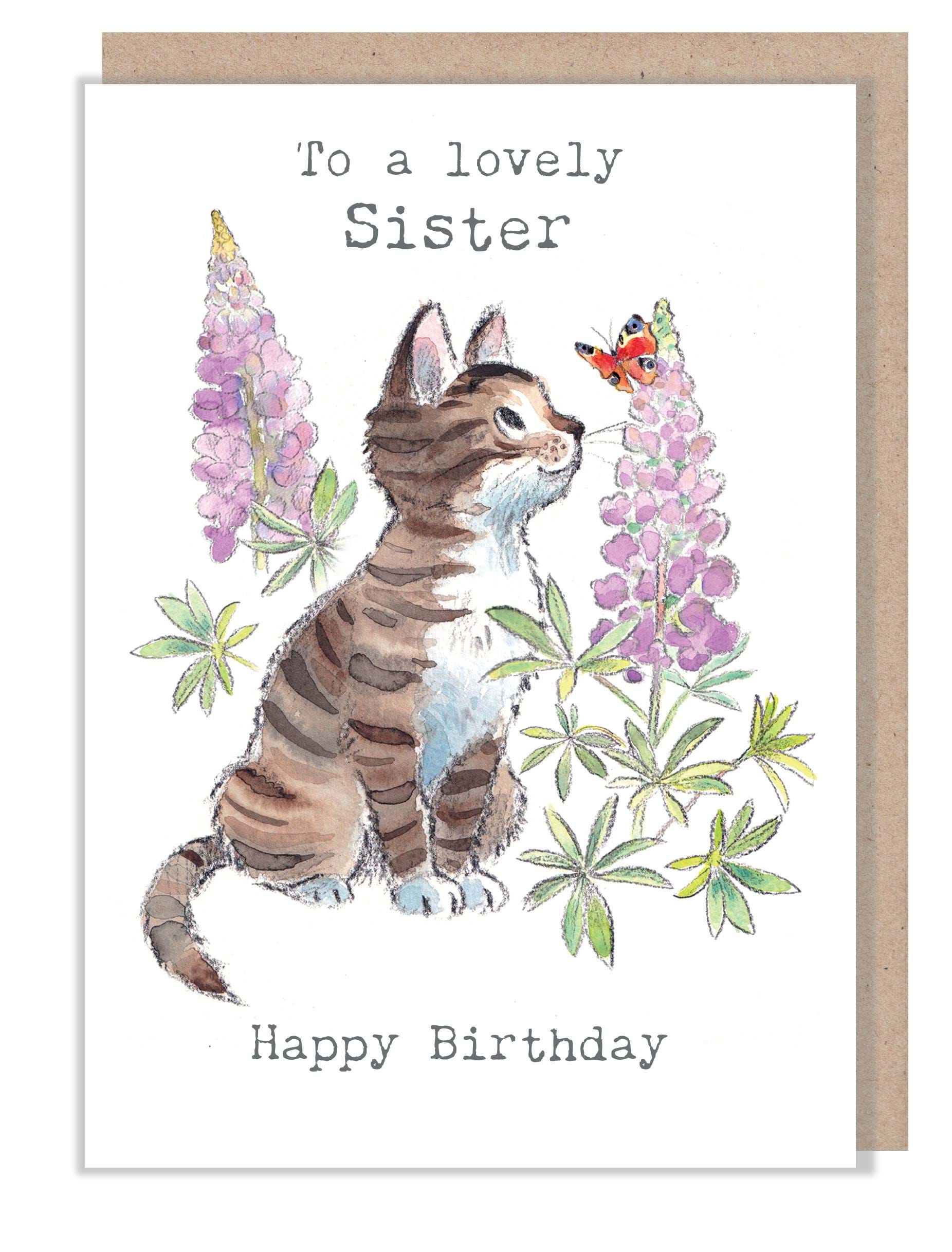 Cat Sister Birthday Card